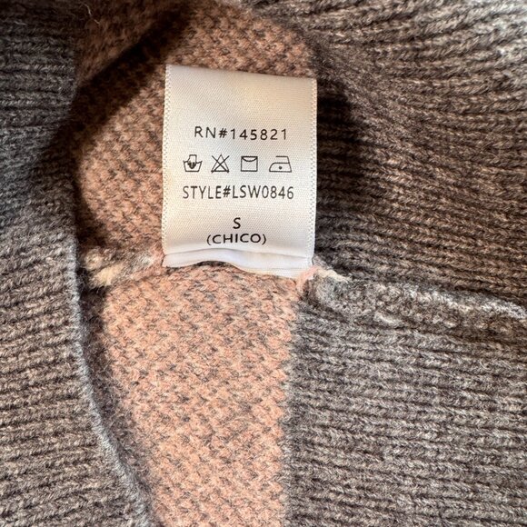 Listicle Gray Skies Floral Sweater, Small, Crew Neck Knit Ribbed Grandmacore - Picture 6 of 13